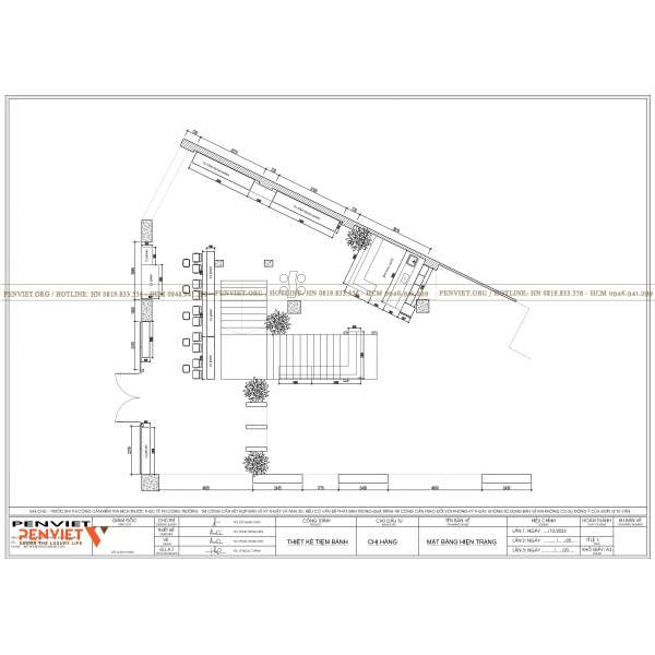 Thiết kế tiệm bánh kết hợp cà phê 150M² tại Hoài Đức – Không gian tối ưu công năng